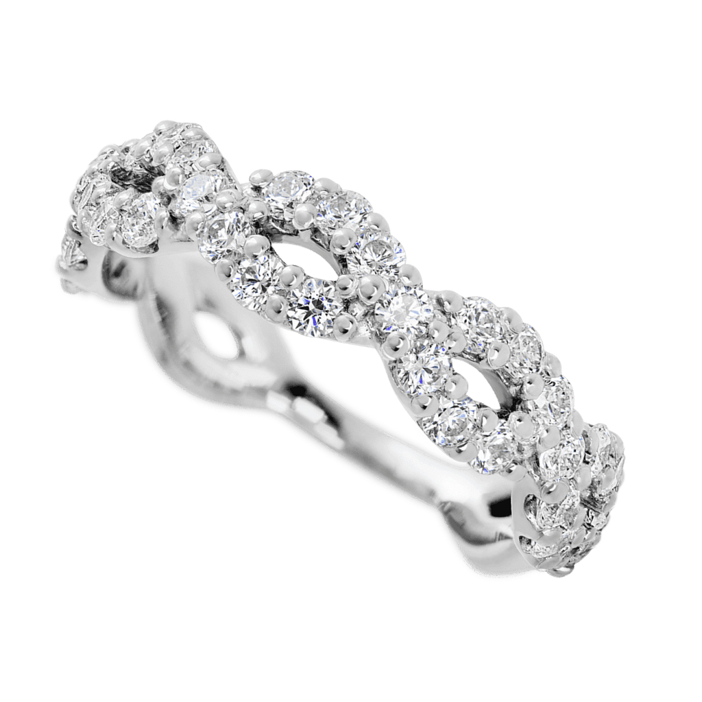 14K White Gold band with 36 Round Lab Grown Diamond (ST) having TCW-1.08