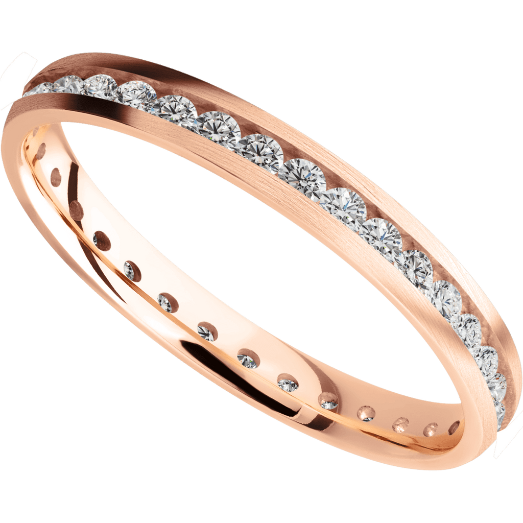 14K Rose Gold Eternity Lab Diamond Wedding Band
