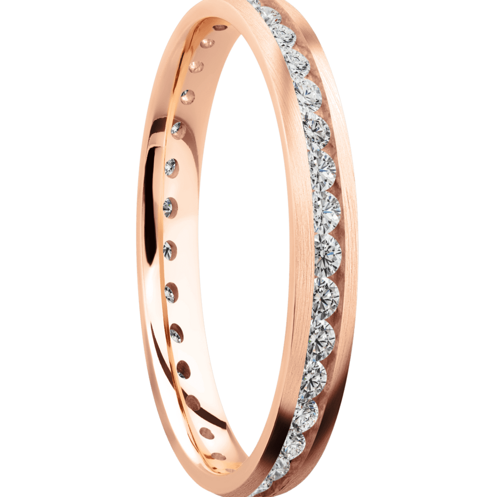 14K Rose Gold Eternity Lab Diamond Wedding Band