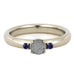 14K White Gold Meteorite and Sapphire Engagement Ring