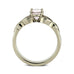 14K White Gold Morganite and Hardwood Engagement Ring