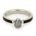 14K White Gold Rough Diamond and Dinosaur Bone Engagement Ring