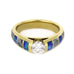 14K Yellow Gold Diamond Engagement Ring with Meteorite and Opal