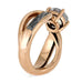 14K Rose Gold Moonstone and Meteorite Engagement Ring