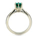 14K White Gold and Emerald Ring with Meteorite Inlay