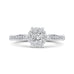 14K White Gold Round & Marquise Diamond Engagement Ring