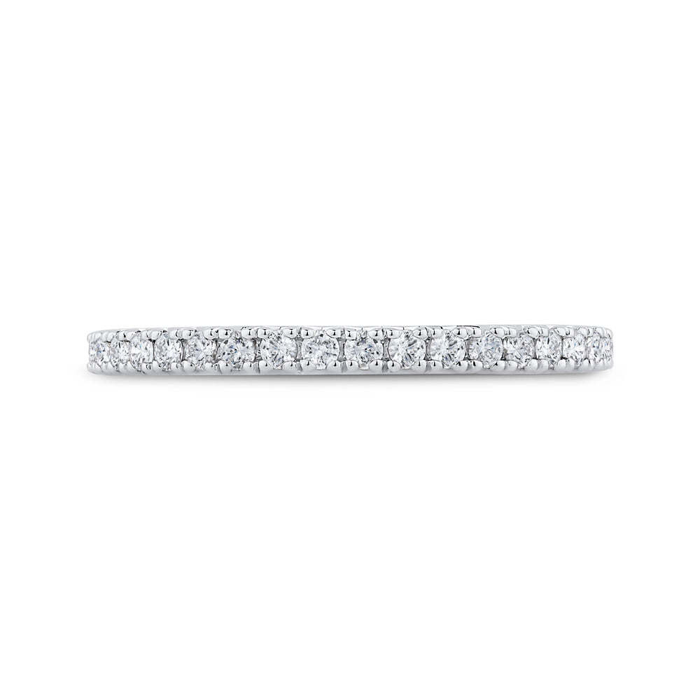 14K White Gold Round Diamond Half-Eternity Wedding Band