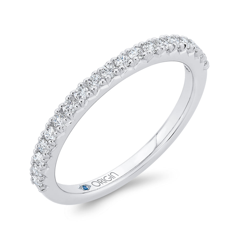 14K White Gold Round Diamond Half-Eternity Wedding Band