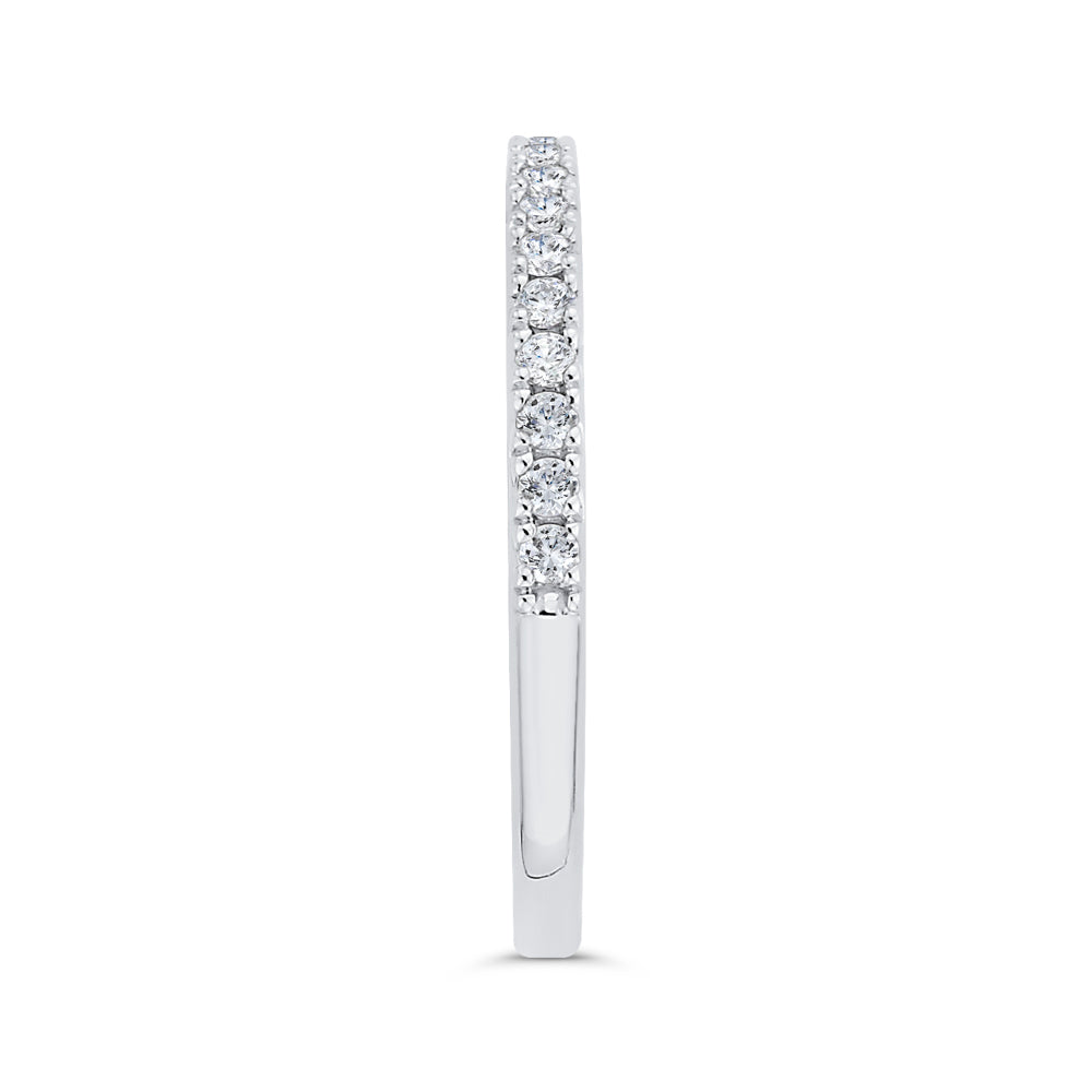14K White Gold Round Diamond Half-Eternity Wedding Band