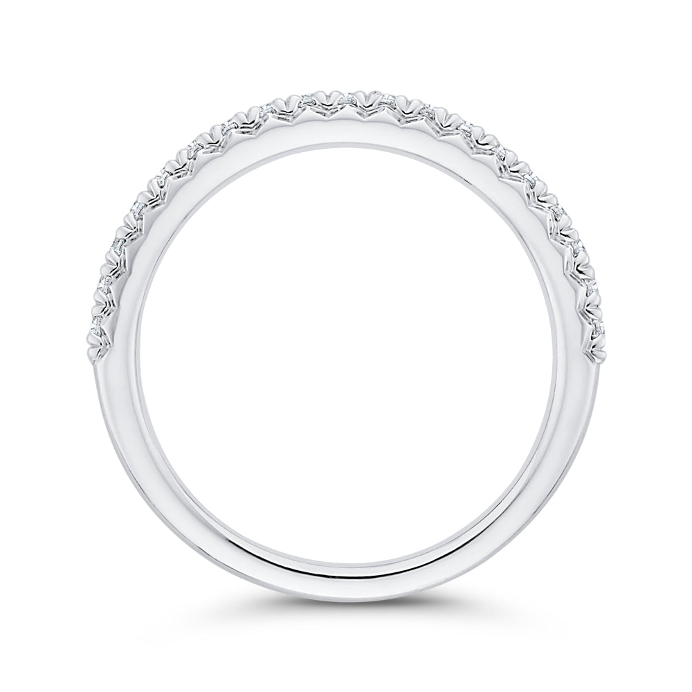 14K White Gold Round Diamond Half-Eternity Wedding Band