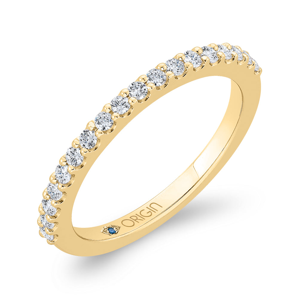 Round Diamond Half-Eternity Wedding Band In 14K Yellow Gold