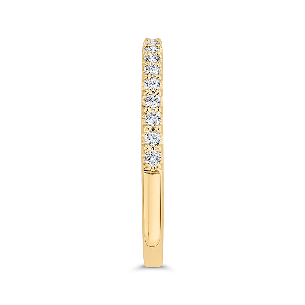 Round Diamond Half-Eternity Wedding Band In 14K Yellow Gold