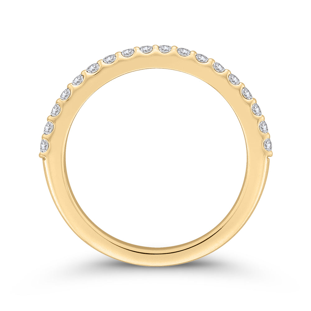 Round Diamond Half-Eternity Wedding Band In 14K Yellow Gold