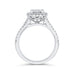 14K White Gold Round Diamond Halo Engagement Ring with Split Shank