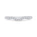 Round Diamond Half-Eternity Contour Wedding Band In 14K White Gold