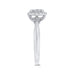 Round Cut Diamond Halo Engagement Ring In 14K White Gold