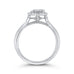 Round Cut Diamond Halo Engagement Ring In 14K White Gold