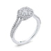 14K White Gold Round Diamond Halo Engagement Ring with Split Shank
