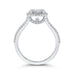 14K White Gold Round Diamond Halo Engagement Ring with Split Shank