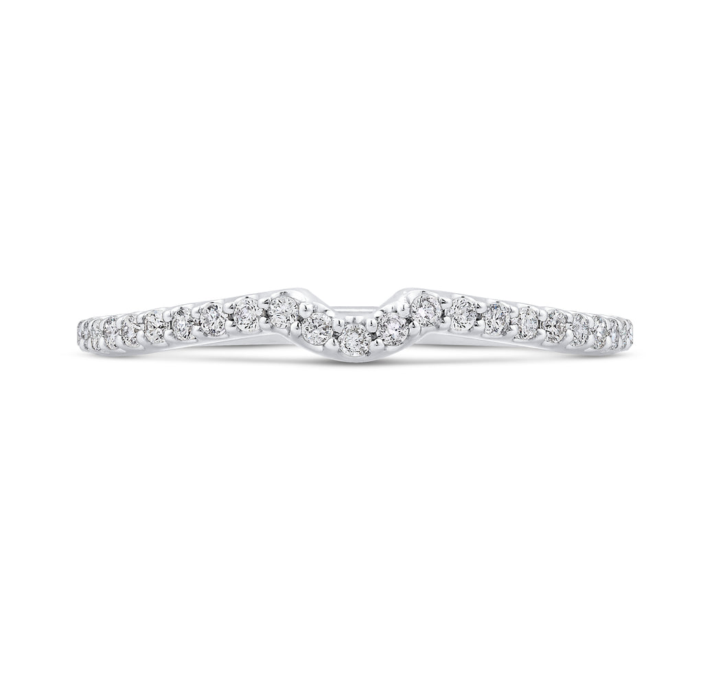 Round Diamond Half-Eternity Wedding Band In 14K White Gold