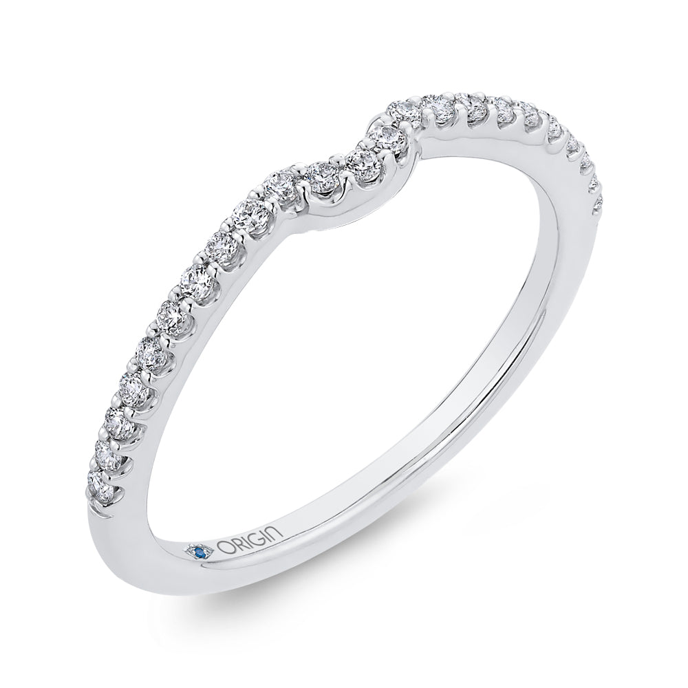 Round Diamond Half-Eternity Wedding Band In 14K White Gold