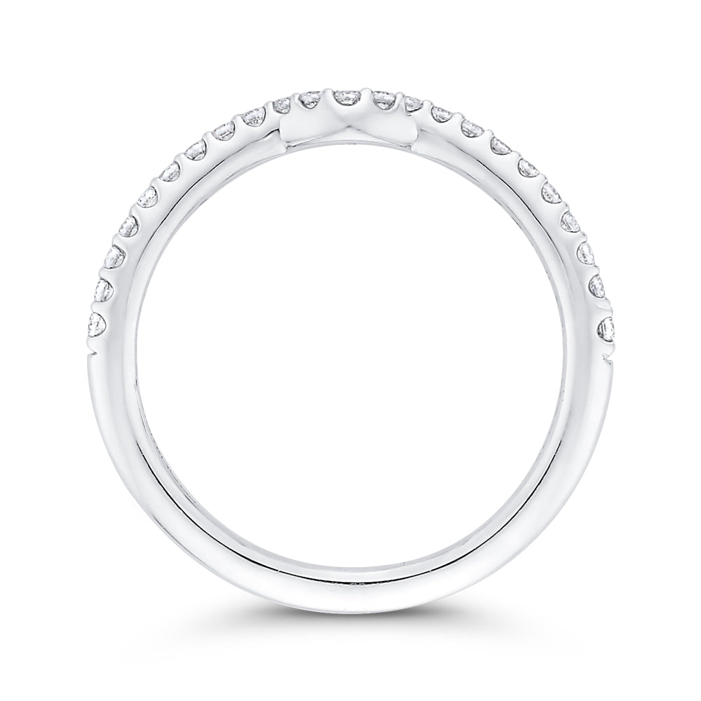 Round Diamond Half-Eternity Wedding Band In 14K White Gold