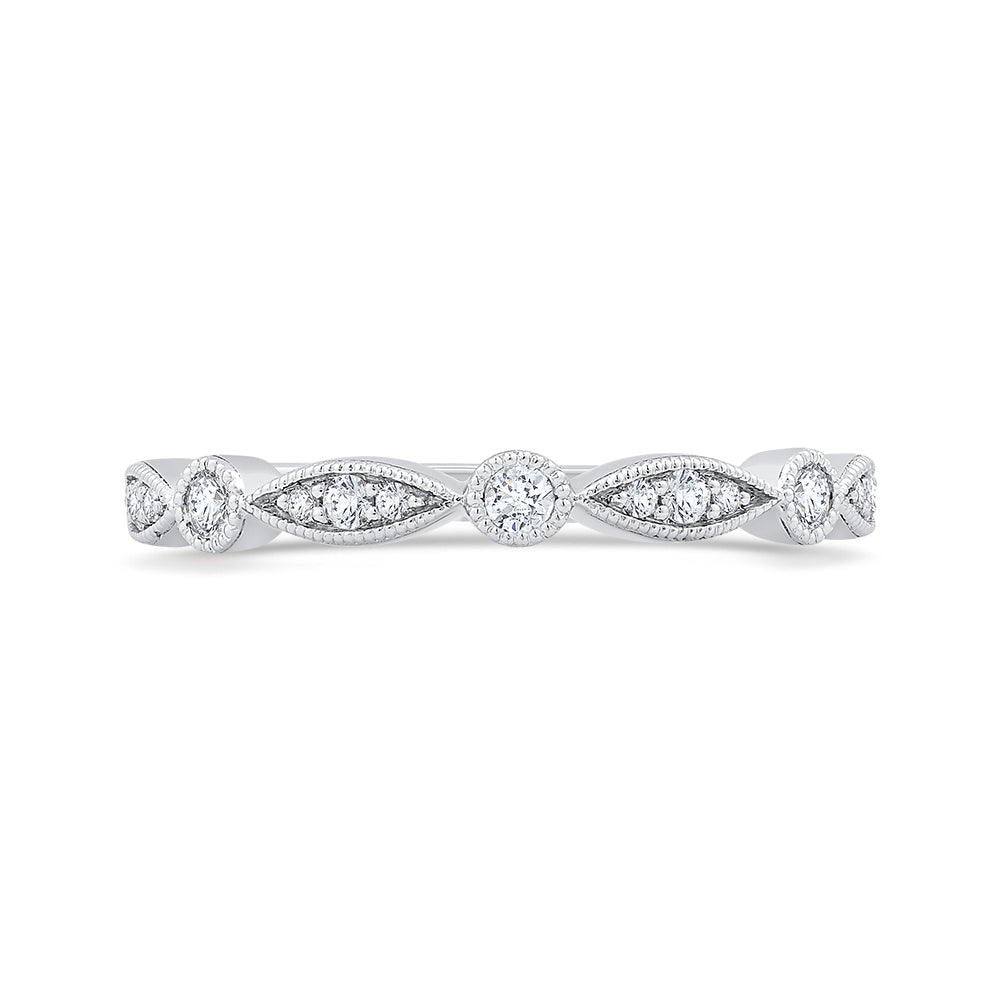 14K White Gold Round Diamond Wedding Band