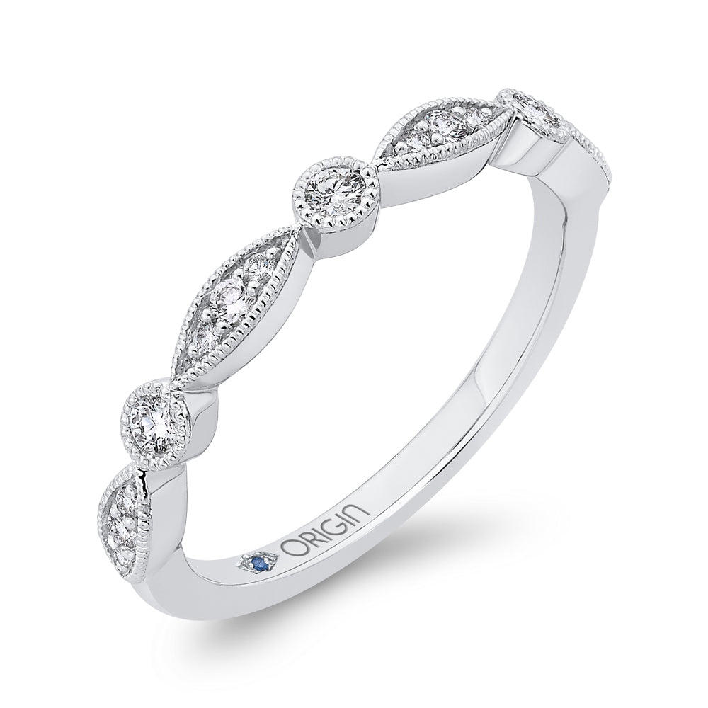 14K White Gold Round Diamond Wedding Band