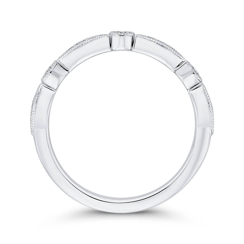 14K White Gold Round Diamond Wedding Band