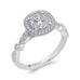 14K White Gold Round Diamond Halo Engagement Ring