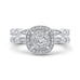 14K White Gold Round Diamond Halo Engagement Ring