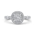 14K White Gold Round Diamond Halo Engagement Ring