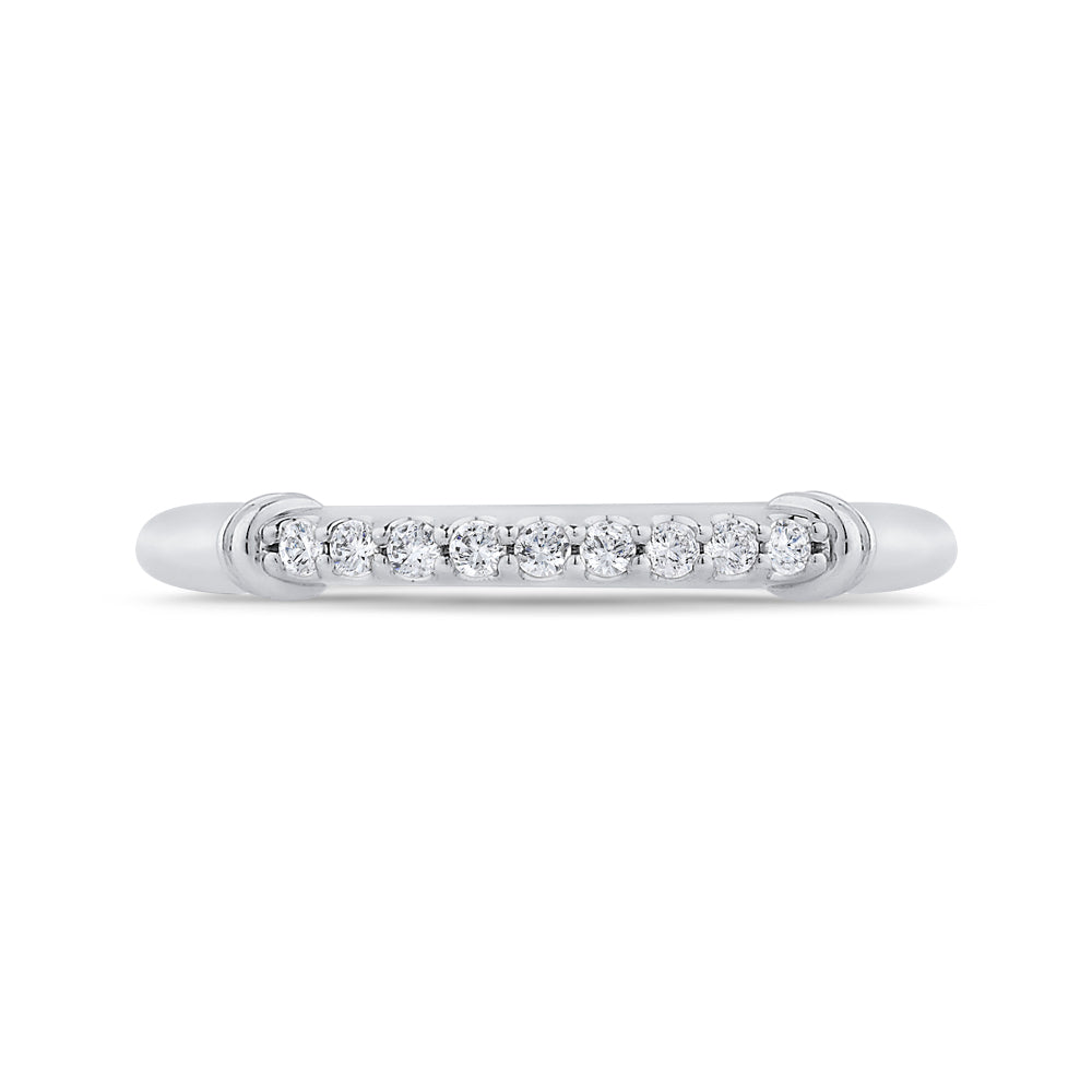 14K White Gold Round Diamond Wedding Band