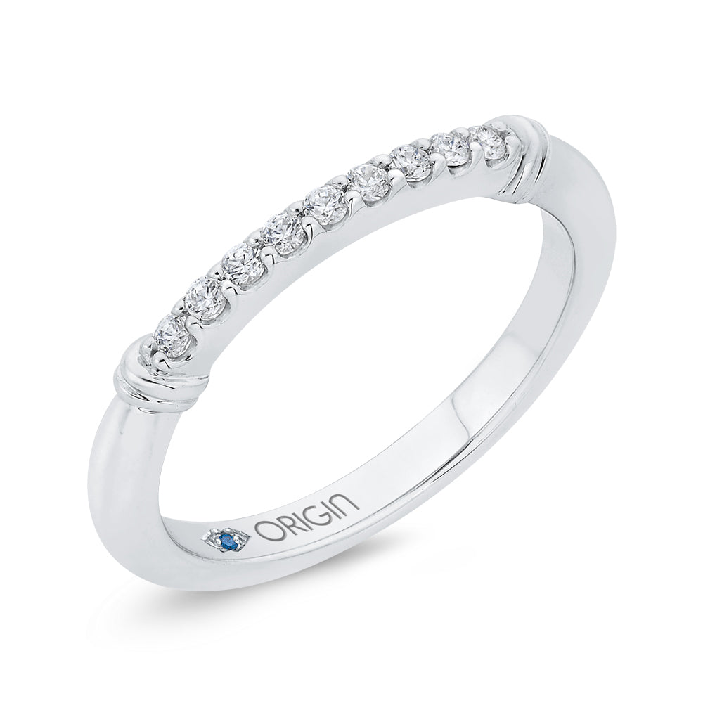 14K White Gold Round Diamond Wedding Band