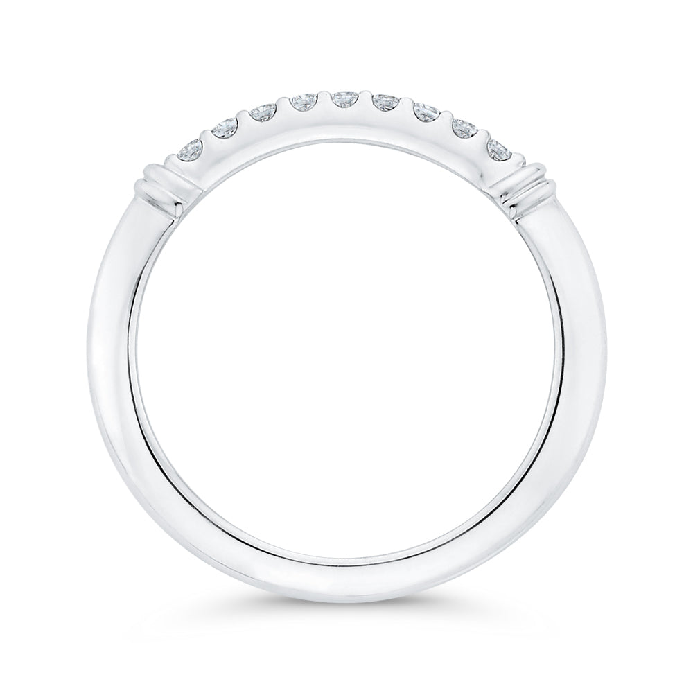 14K White Gold Round Diamond Wedding Band