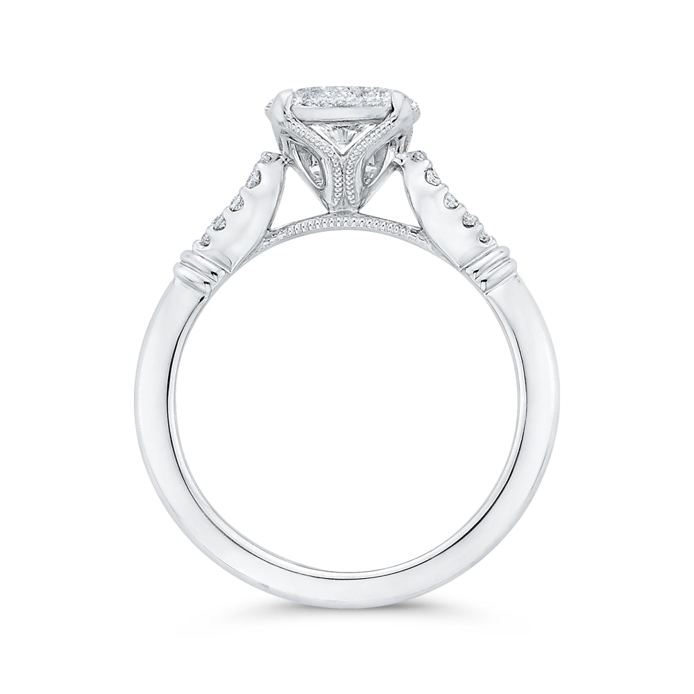 14K White Gold Round Diamond Engagement Ring