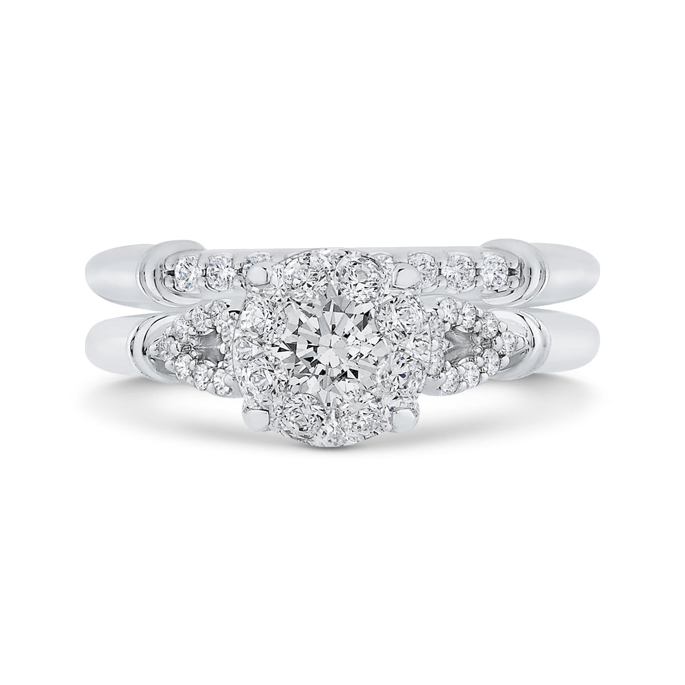 14K White Gold Round Diamond Engagement Ring