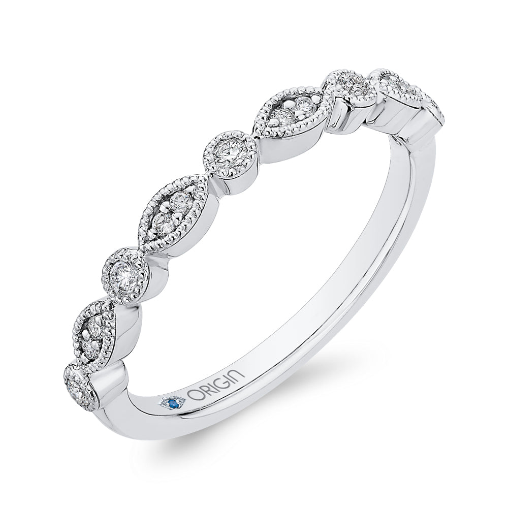 Round Diamond Half-Eternity Wedding Band In 14K White Gold