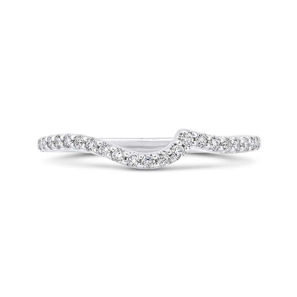 14K White Gold Round Diamond Half-Eternity Wedding Band