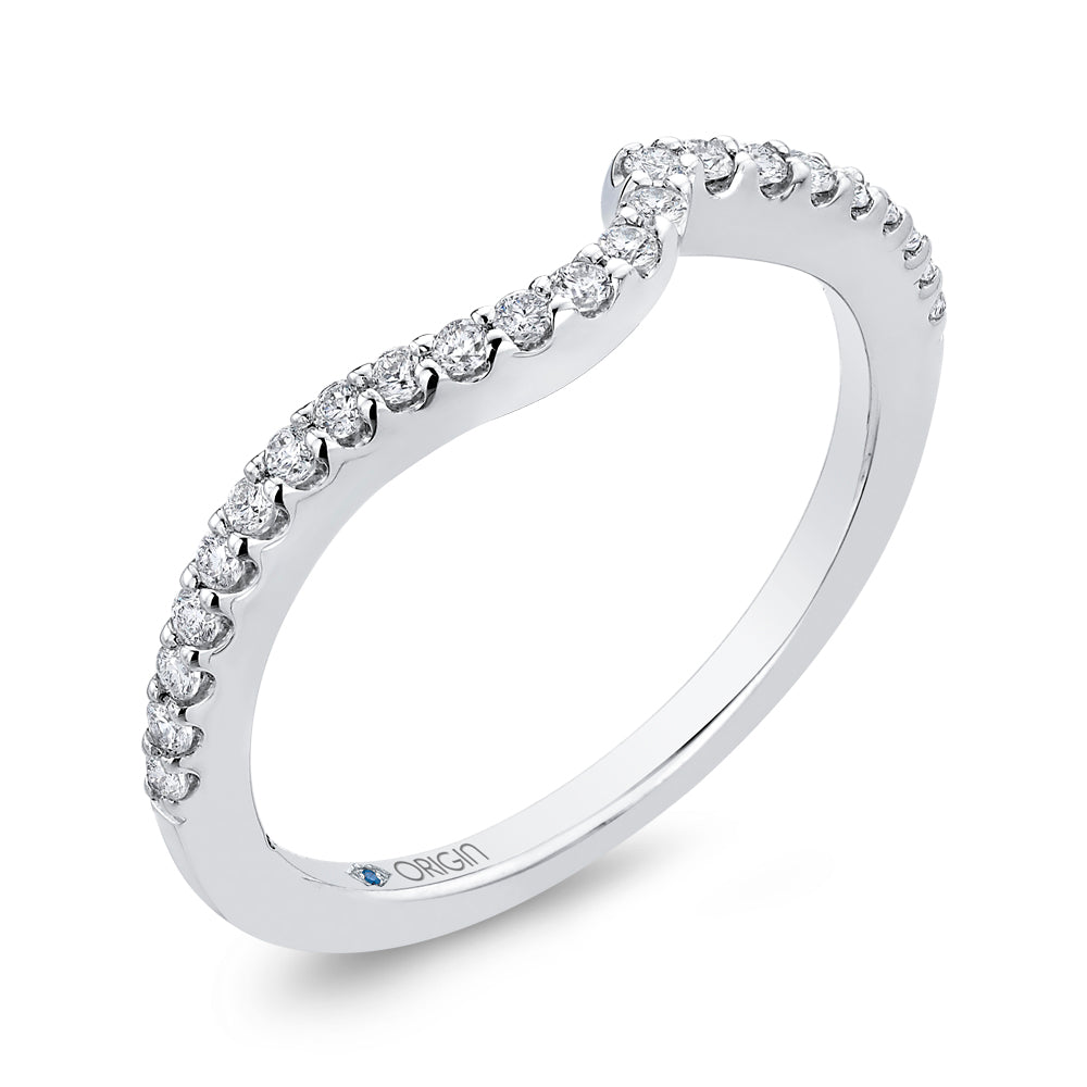 14K White Gold Round Diamond Half-Eternity Wedding Band