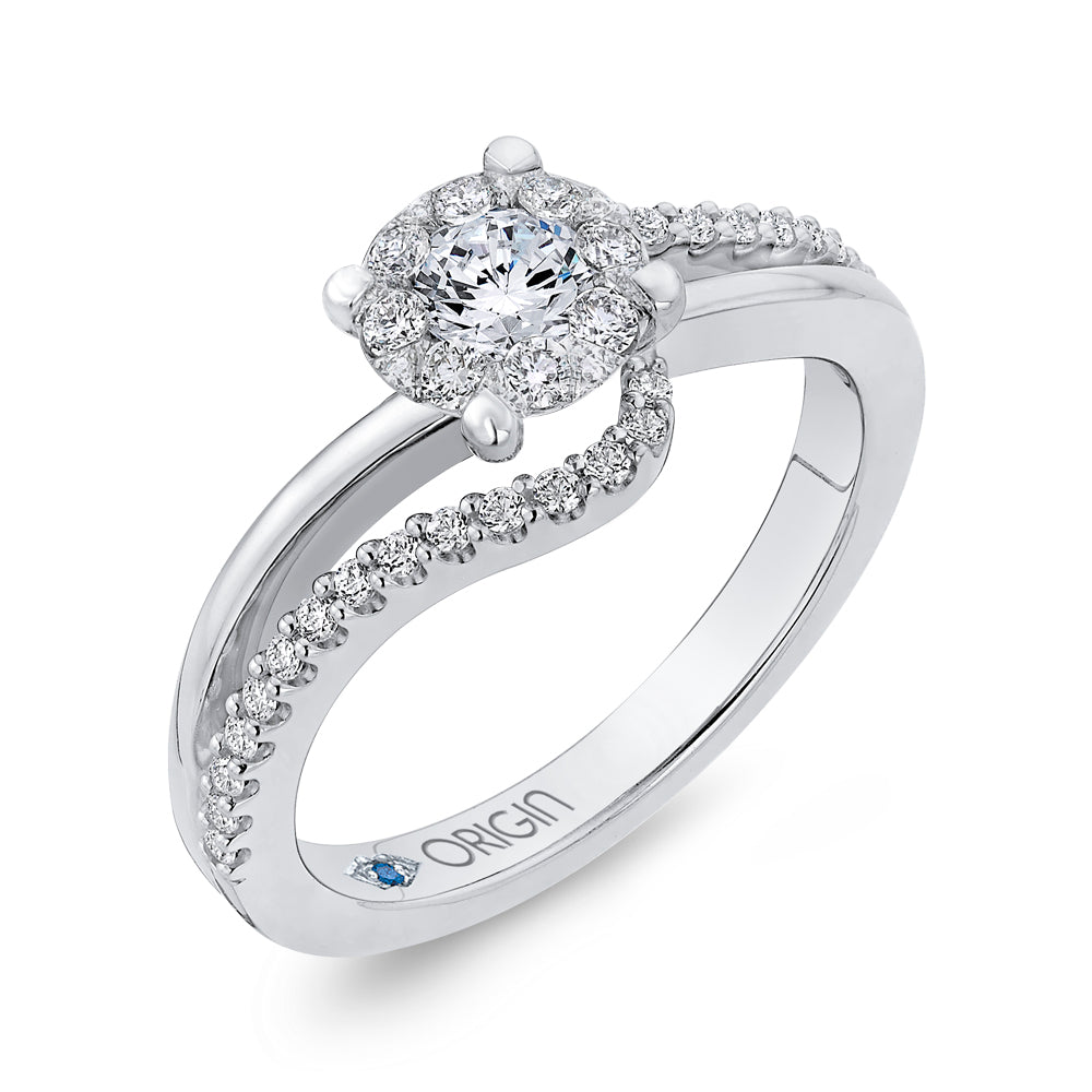 14K White Gold Round Diamond Promise Engagement Ring