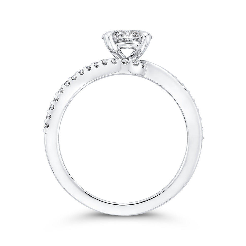 14K White Gold Round Diamond Promise Engagement Ring