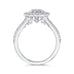 Round Cut Diamond Flower Halo Engagement Ring In 14K White Gold