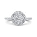 Round Cut Diamond Flower Engagement Ring In 14K White Gold