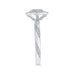 Round Diamond Flower Style Engagement Ring In 14K White Gold