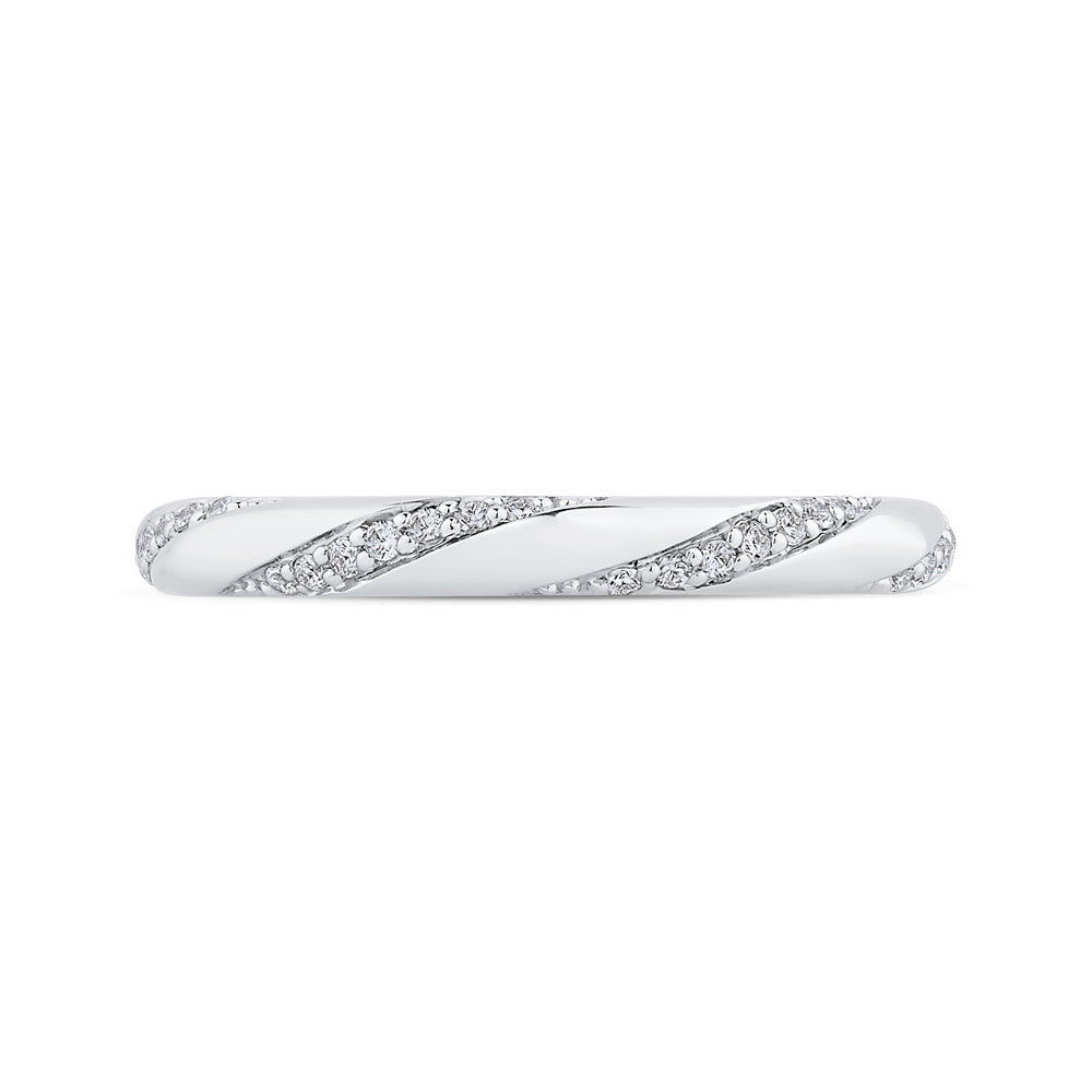 14K White Gold Round Diamond Wedding Band