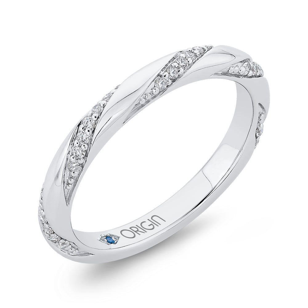 14K White Gold Round Diamond Wedding Band