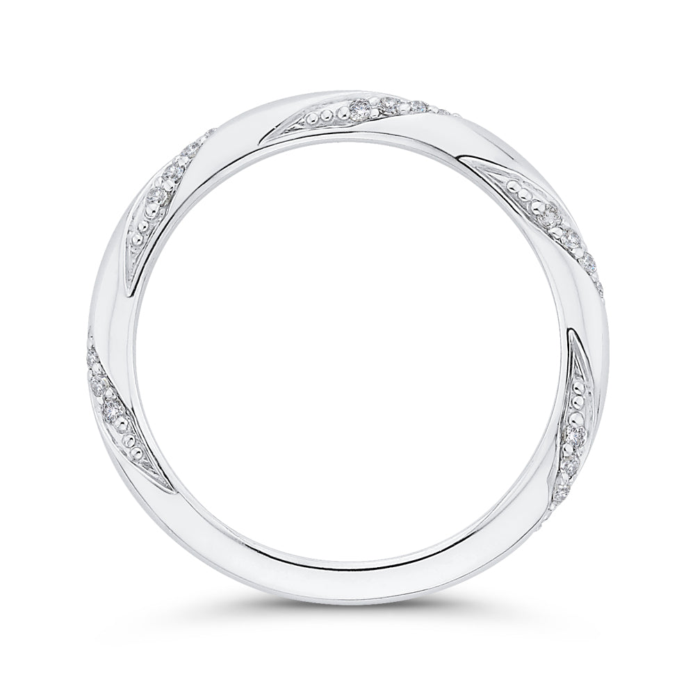 14K White Gold Round Diamond Wedding Band
