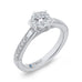 Round & Baguette Diamond Engagement Ring In 14K White Gold