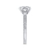 Round & Baguette Diamond Engagement Ring In 14K White Gold